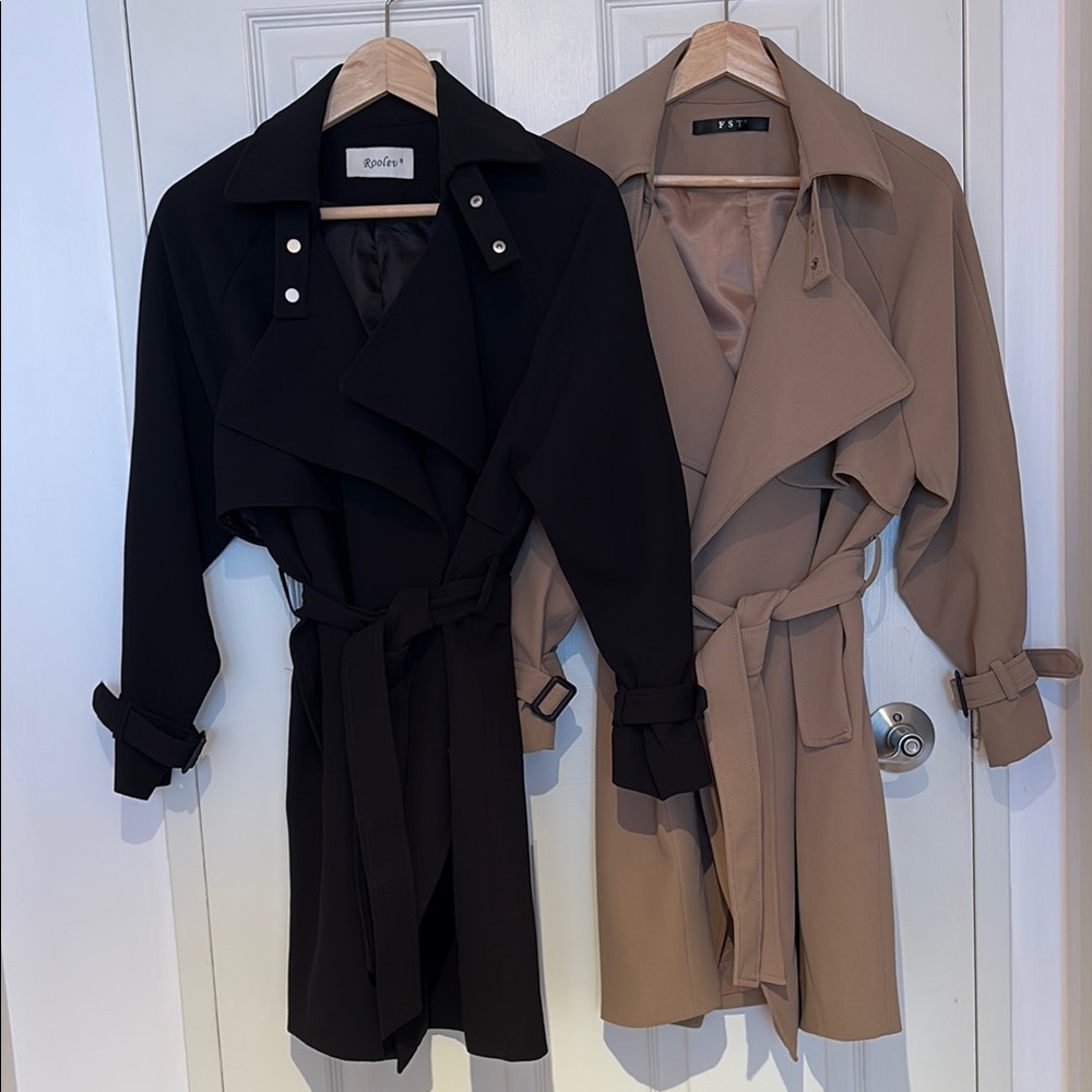 Black and Tan Trench Coats